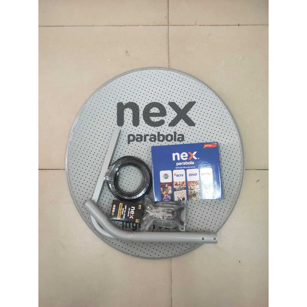 Satu set lengkap Parabola Mini NEXODU 60 cm ( ABU MESS)