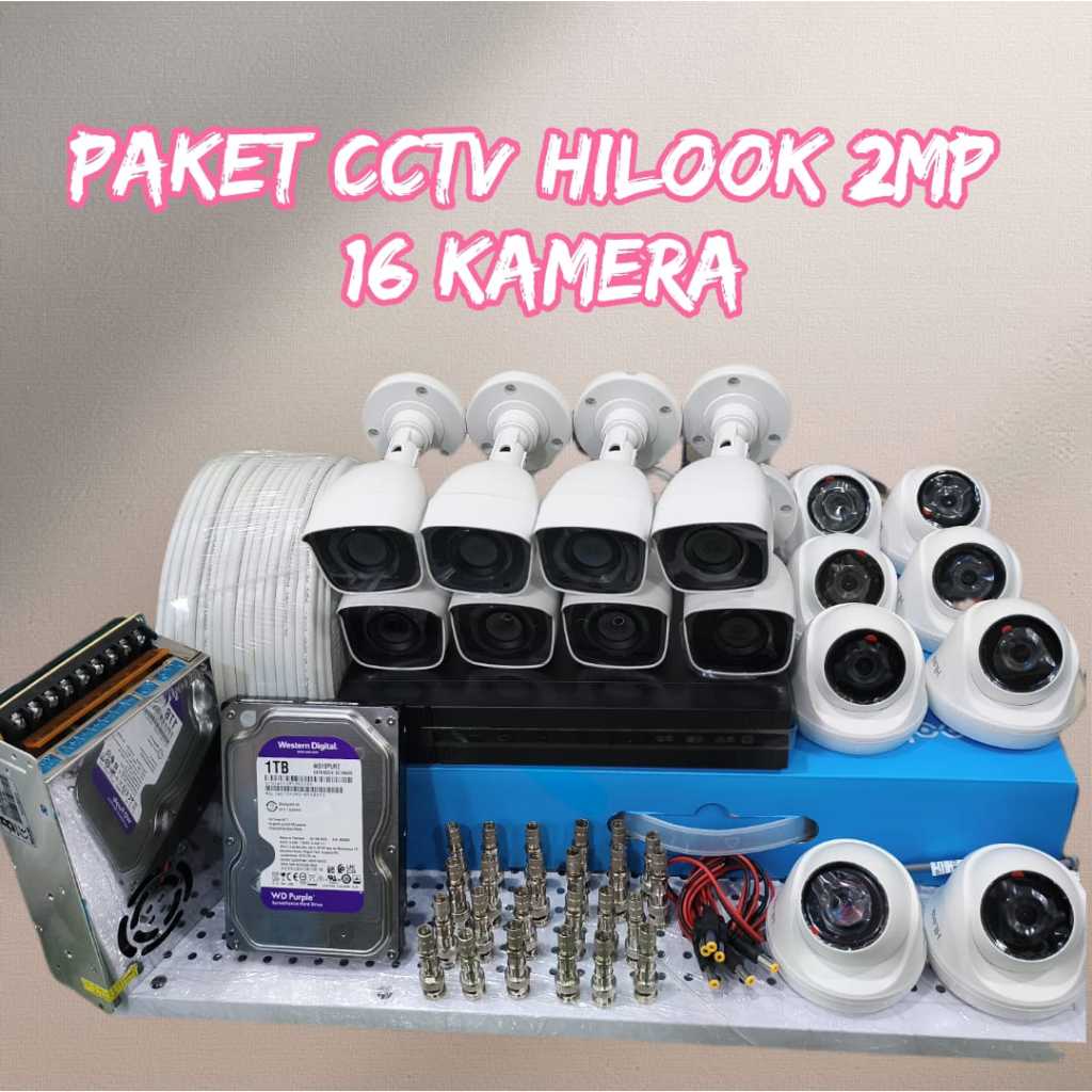 Paket kamera cctv Hilook Turbo HD 16 kamera