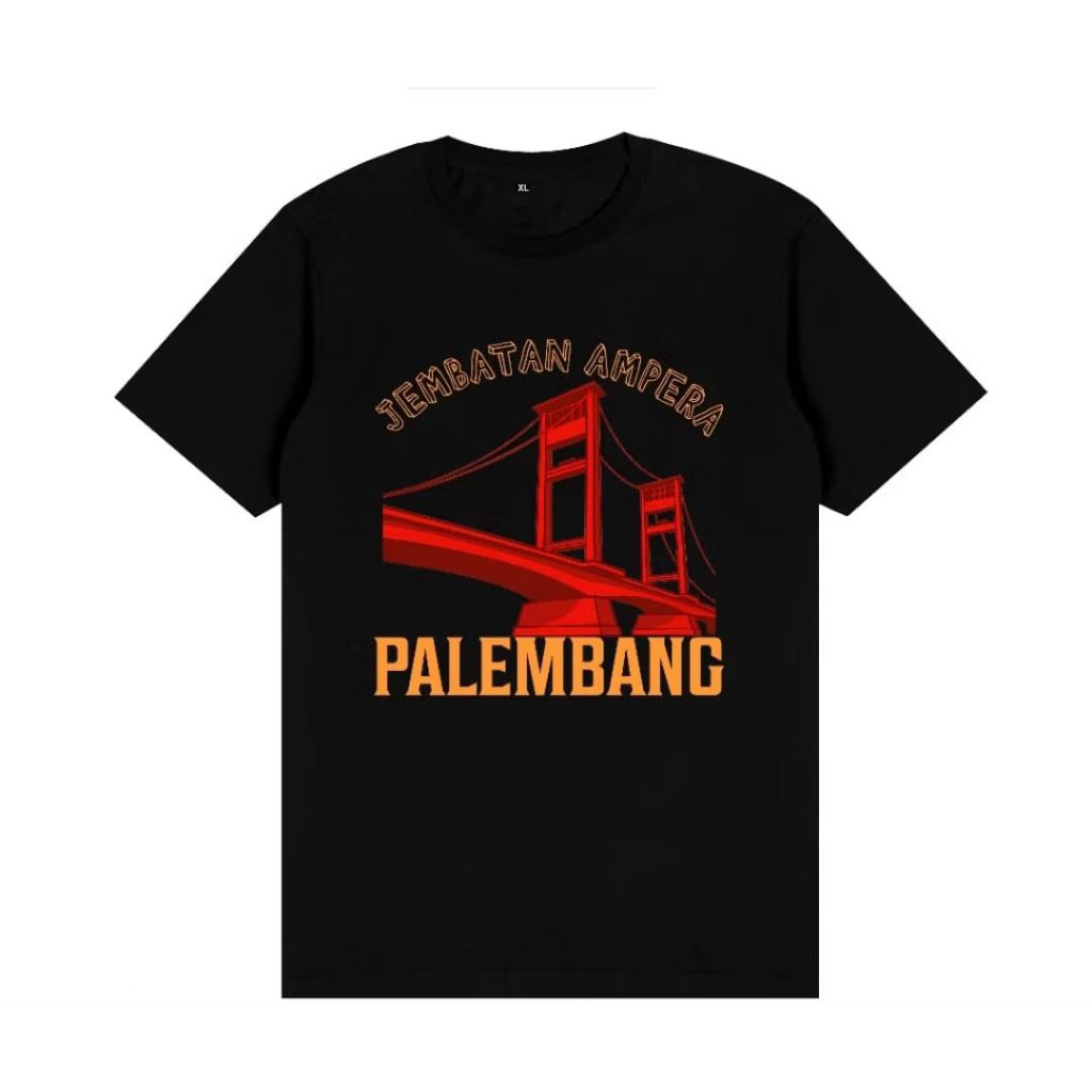 KAOS JEMBATAN AMPERA PALEMBANG MOTIF JEMBATAN MERAH