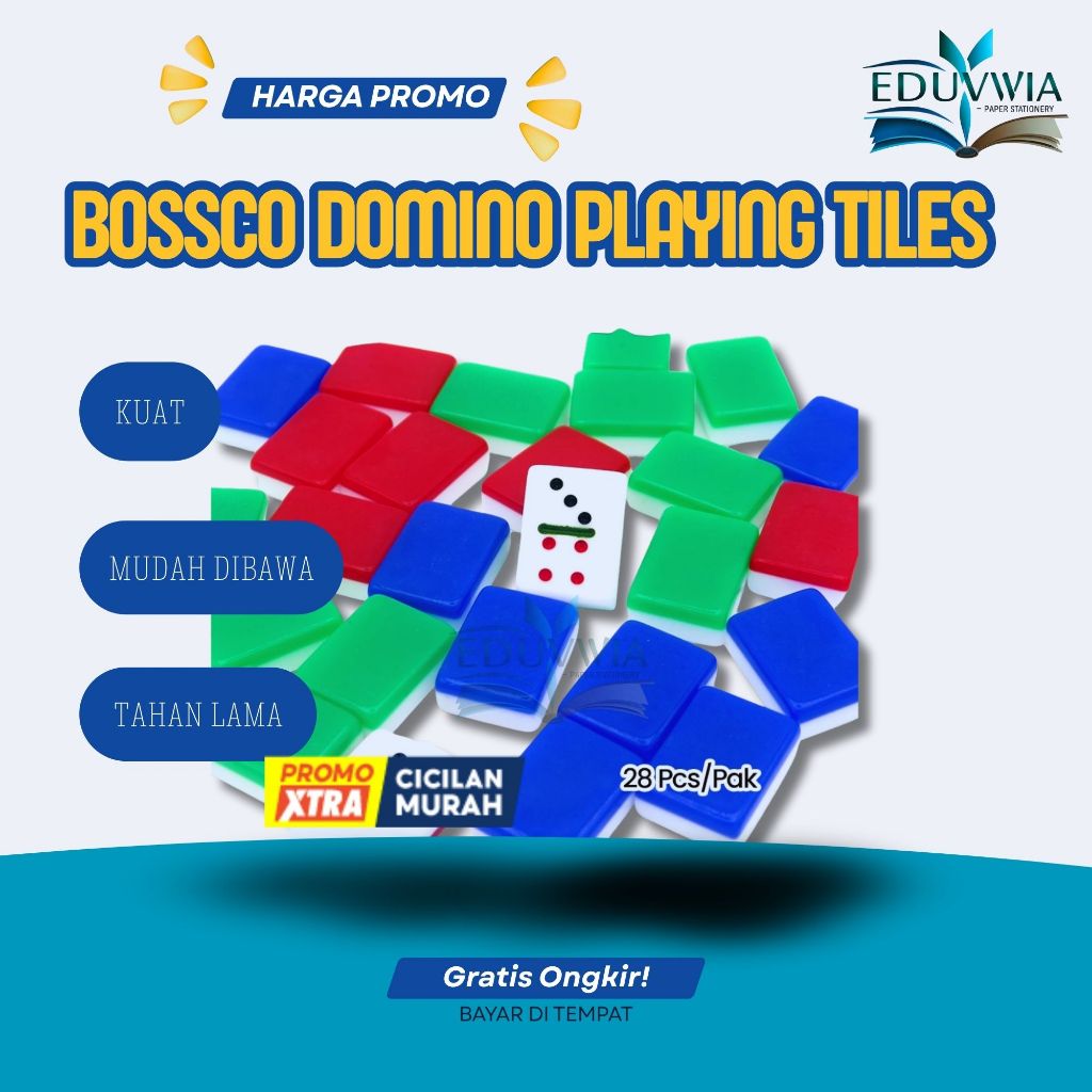 Domino Batu Bossco Set Gaple Plastik Original Murah Kartu Domino Berkualitas