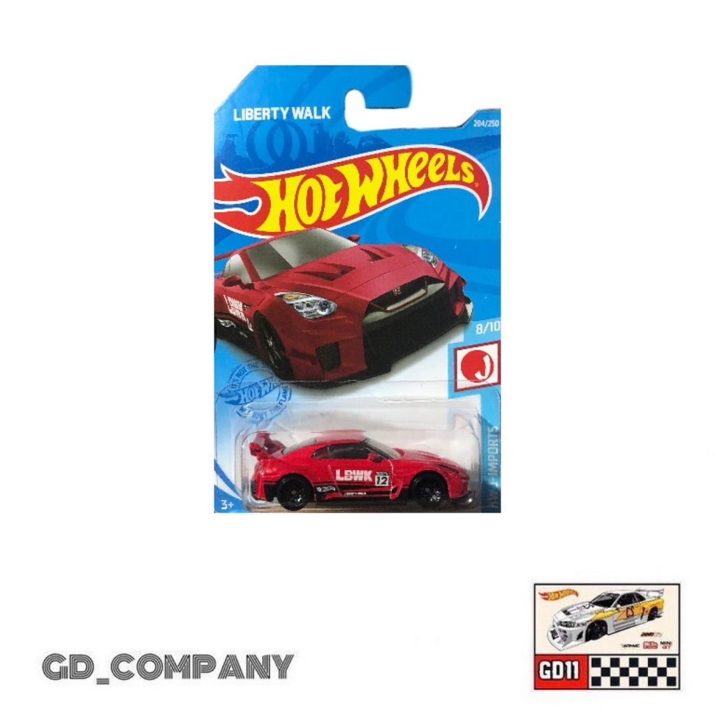 Hotwheels Nissan Skyline GTR R35 LBWK Merah Card Japan (Free protektor)