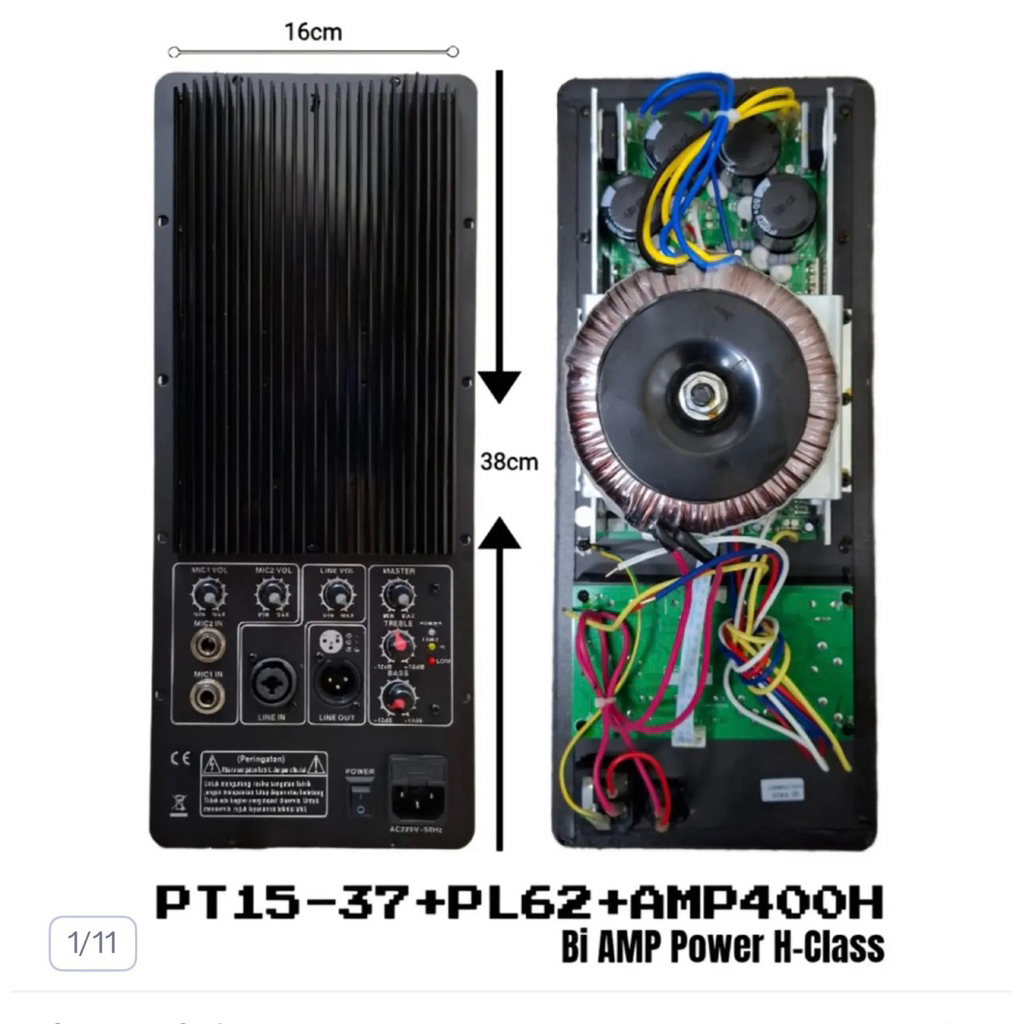 Power Kit Speaker 1000 Waat Model Huper ukuran 16x38