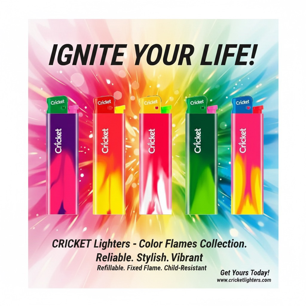 [PREMIUM] Cricket Lighter Circus Fusion Original - Korek Api Gas Ikonik & Tahan Lama ( 1 Box isi 25 