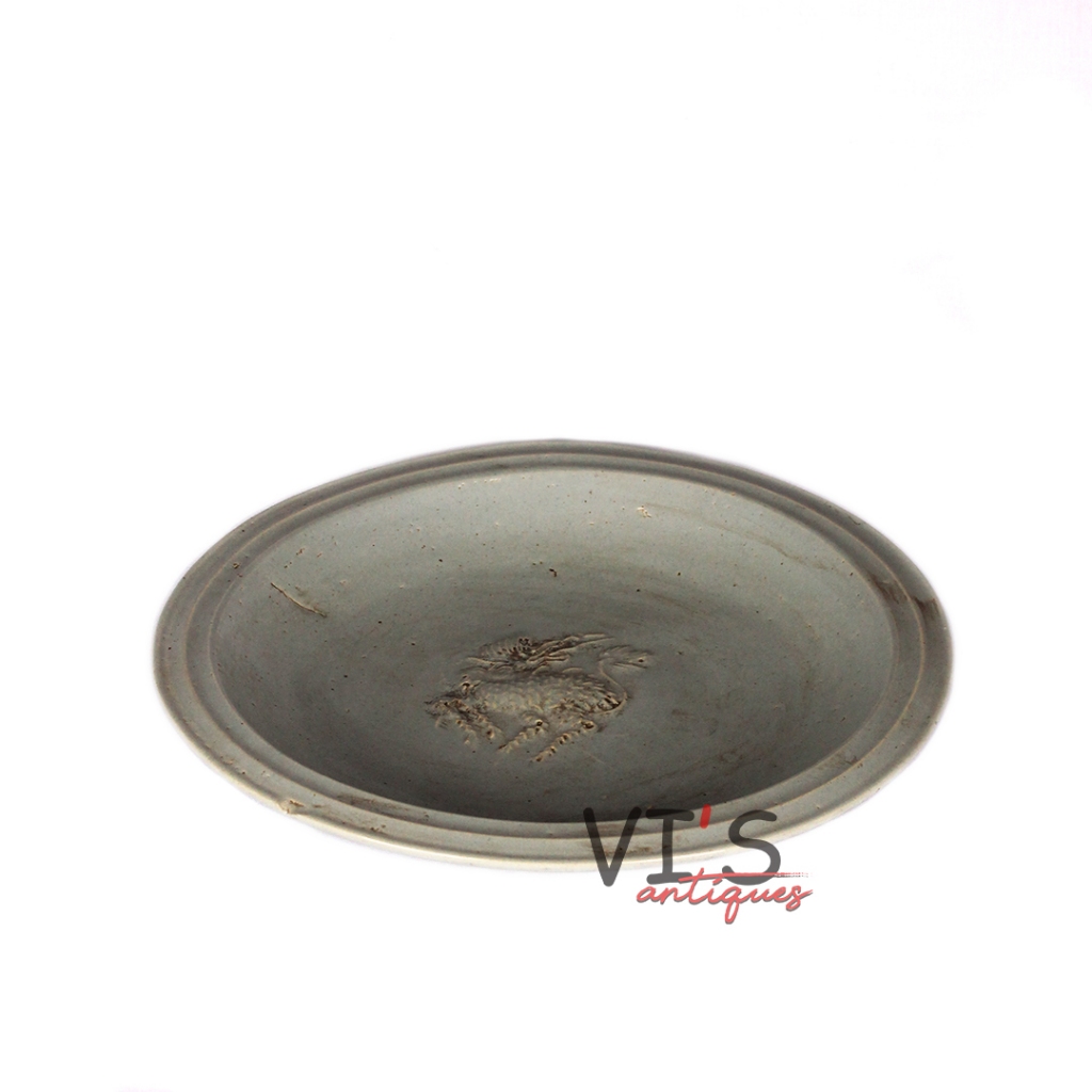 Piring Dynasti Ming Celadon Kilin Keramik Tua Kuno Antik Asli Cina