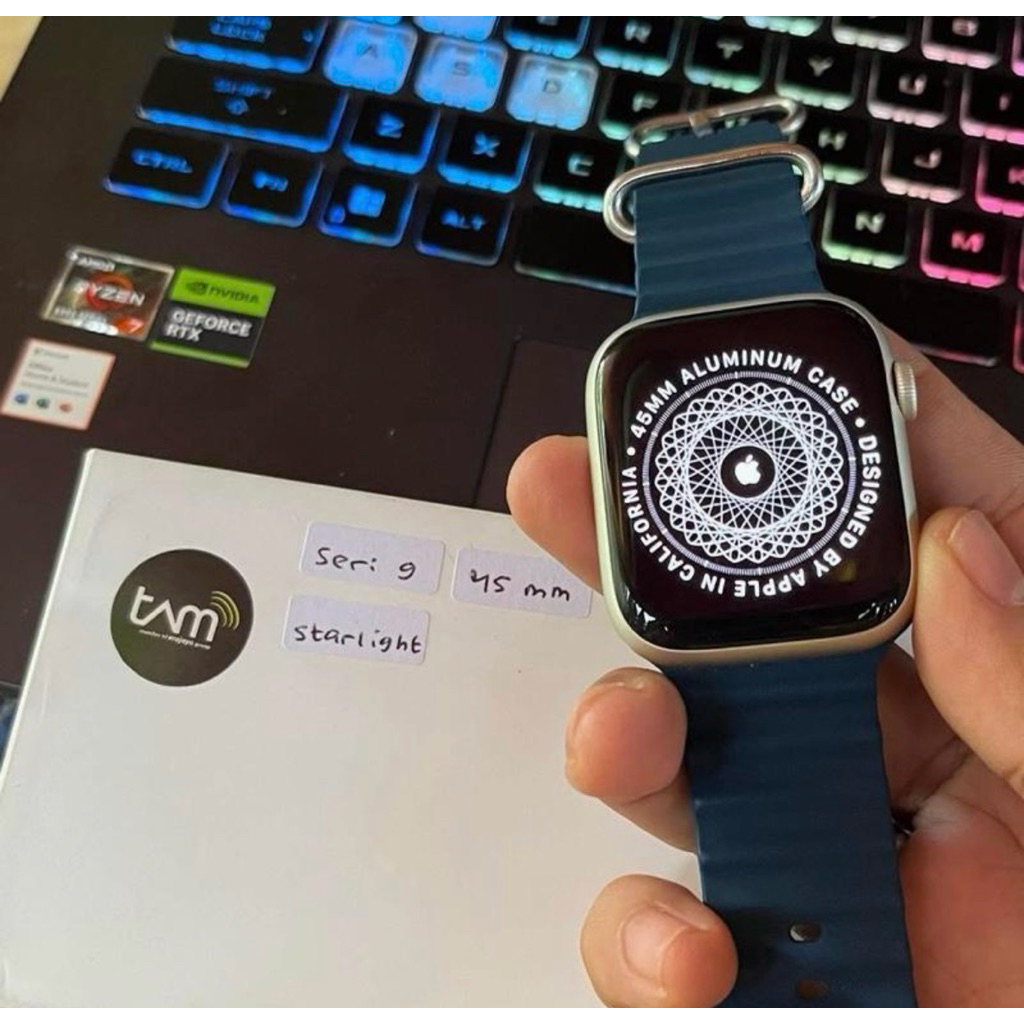 Apple watch series 9 45mm exs garansi resmi bekas second silver