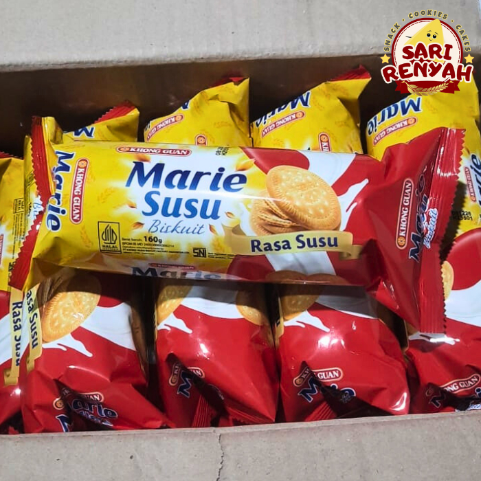 BISKUIT MARIE SUSU POUCH MERAH 160g / Khong Guan Kue Kering - Sari Renyah
