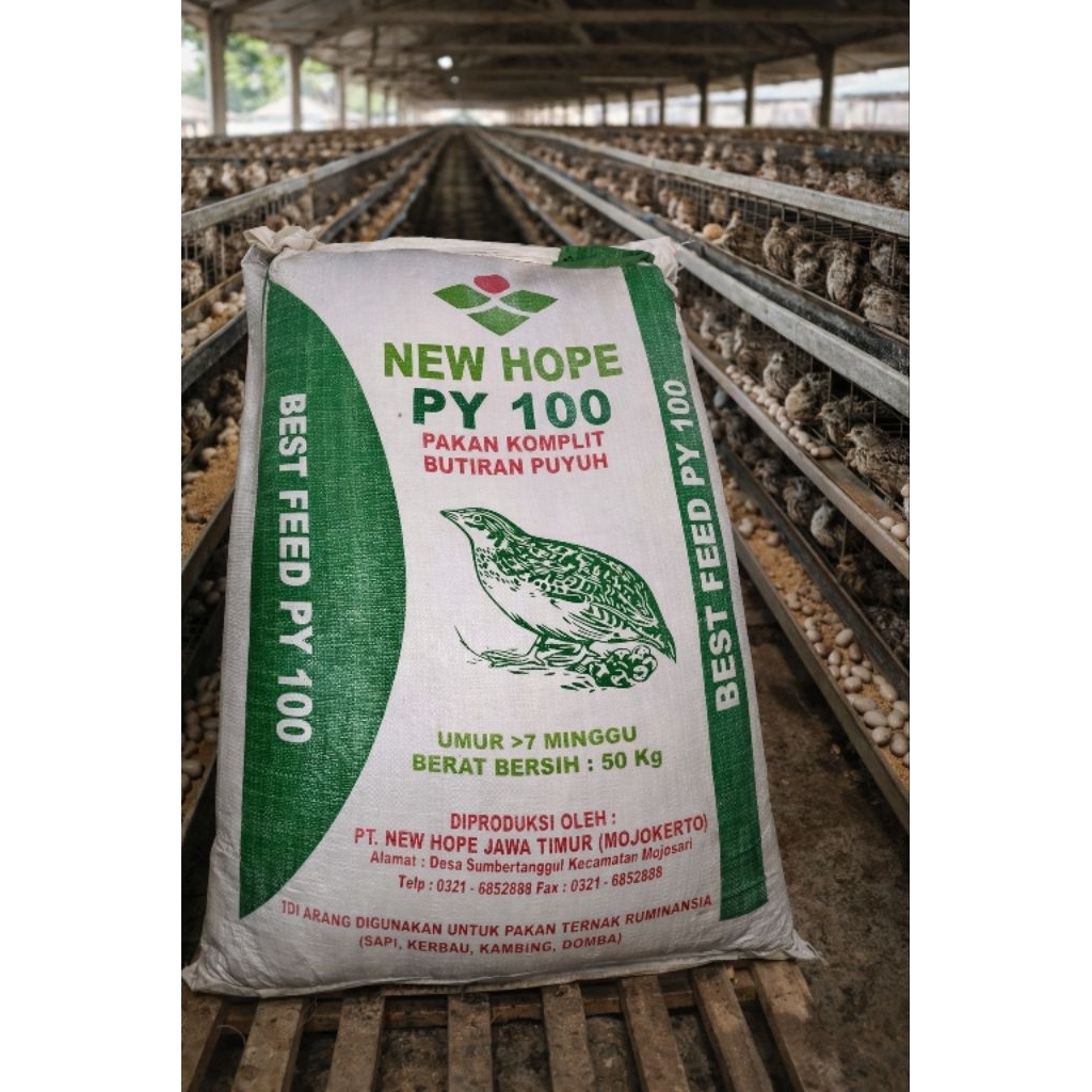 PY 100 New Hope Pakan Puyuh Petelur Original