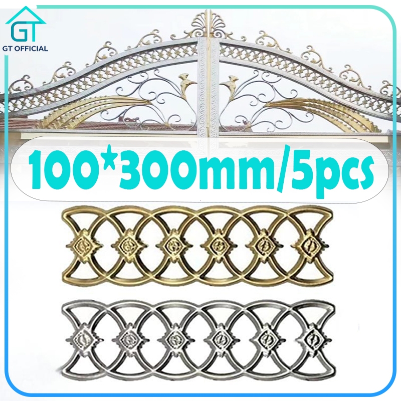 Isi5-10*30cm Ornamen Pagar Stenlis Ornamen Aksesories Pagar Bulat Motif Hiasan Pagar Bunga Sambung S