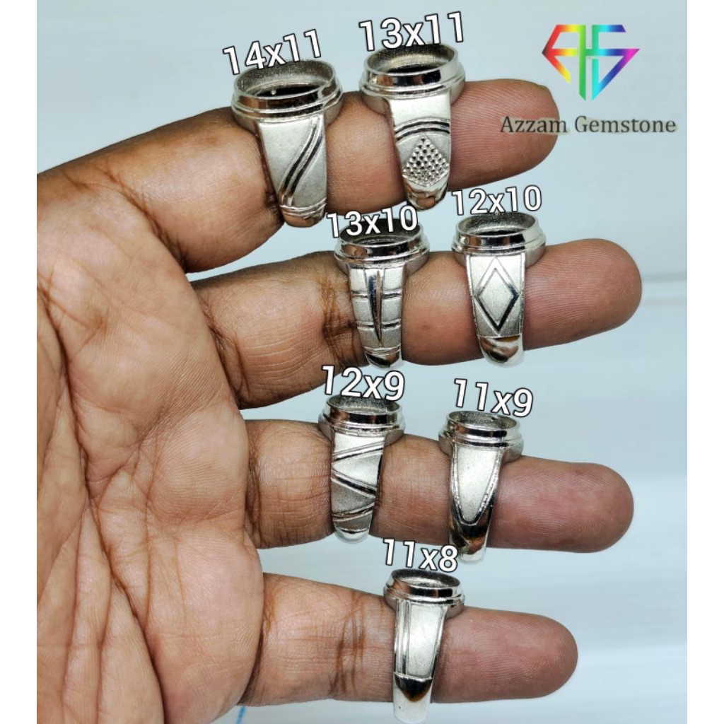 Cincin Ring Emban Doff Sandblast Alpaka Super Model T Kwanjin Tanam Harga satuan bkn Emas Perak Stai