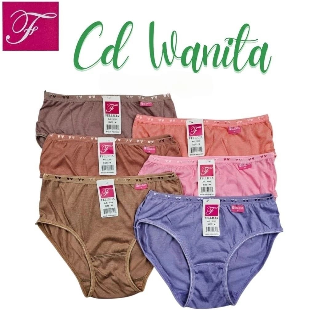 GS - 6 PCS Celana Dalam Wanita Fellicia 3200 Muda | CD 2 Putri / CD Wanita Dewasa Lusinan Terlaris
