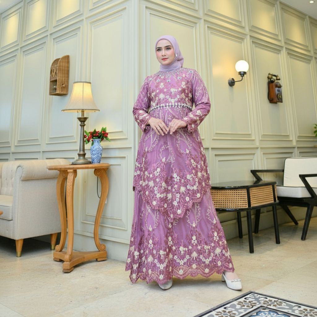 Baju Gamis Wanita Style Model High Quality Terbaru / Baju Muslim Tile Mix Mutiara Terlaris Berkualit