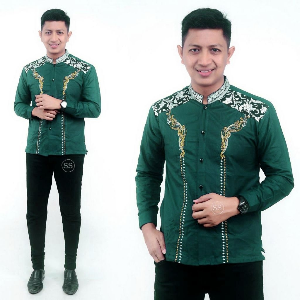 baju koko batik lengan panjang, jas koko dewasa bahan adem