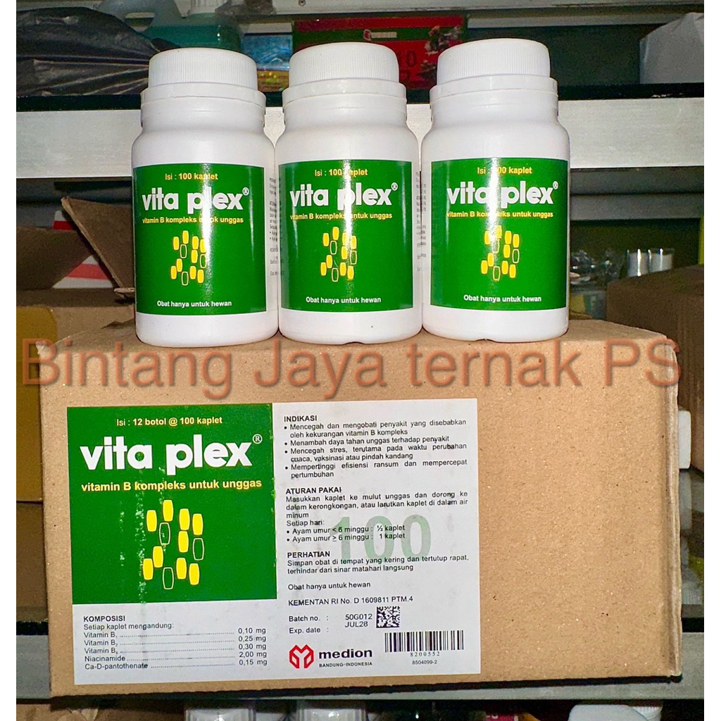 Vita Plex 100 Kaplet Vitamin B Kompleks Ayam Unggas