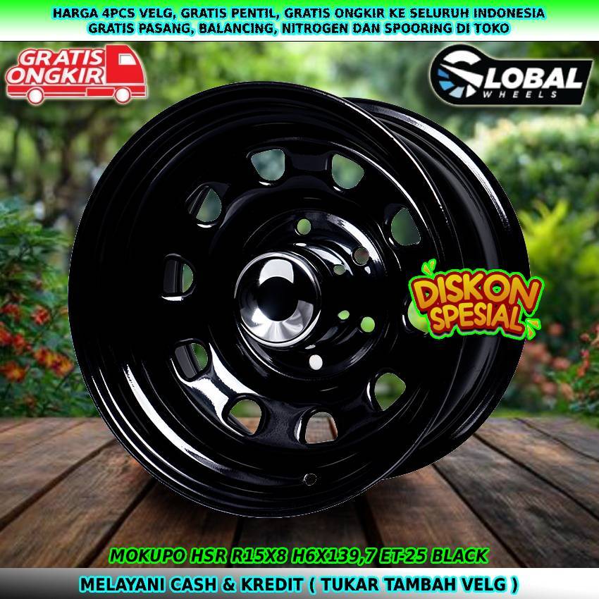Velg daytona mokupo R15 Untuk mobil Dmax| Panther| Terrano| Blazer| dll velg hsr mokupo R15