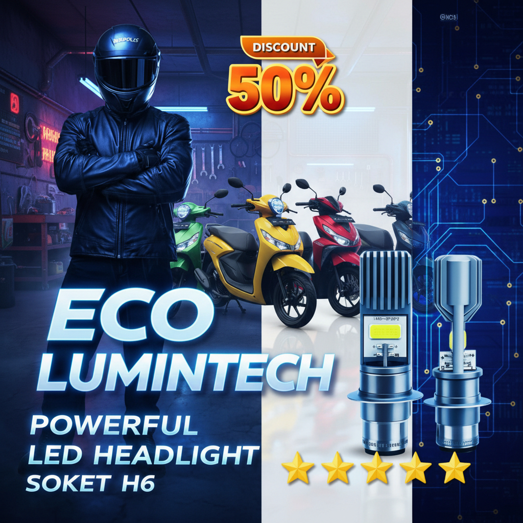 Lampu LED Motor H6 Universal - Terang dan Fokus - ECO LUMINTECH