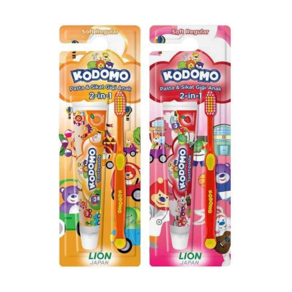 KODOMO Kids set sikat gigi + pasta gigi anak + hadiah menarik