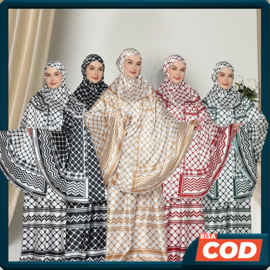 Mukena Mewah Prayer Set Armani Silk Premium Motif Masya Syari Original Terbaru Aqsa Madenia Syari By