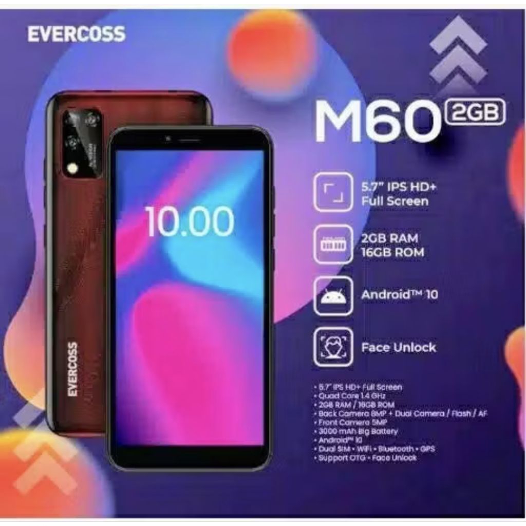 Evercoss M6A 4/32 Ram 4GB Internal 32GB HP Android Murah Garansi Resmi
