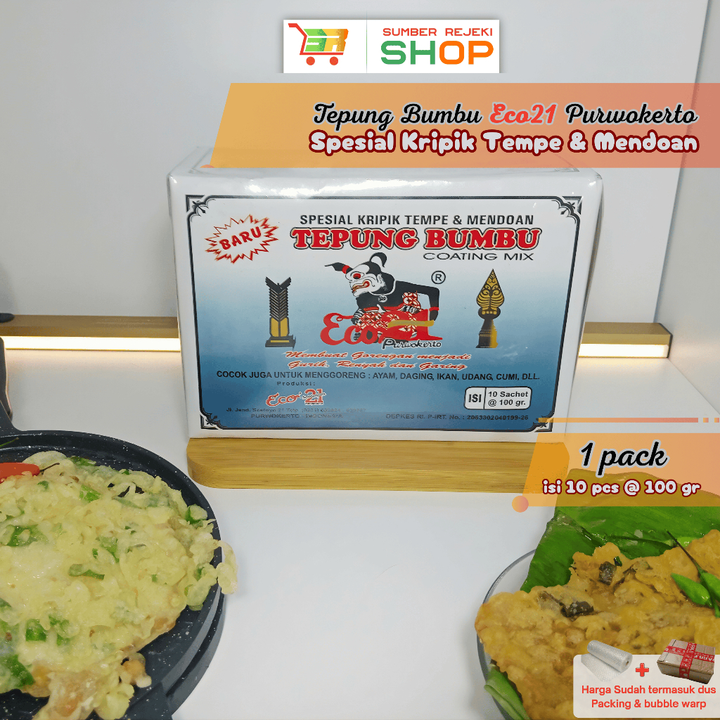 Tepung Bumbu Spesial Kripik Tempe & mendoan Eco 21 Sawangan 1 box | isi 10 Sachet @ 100gr | Asli Pur