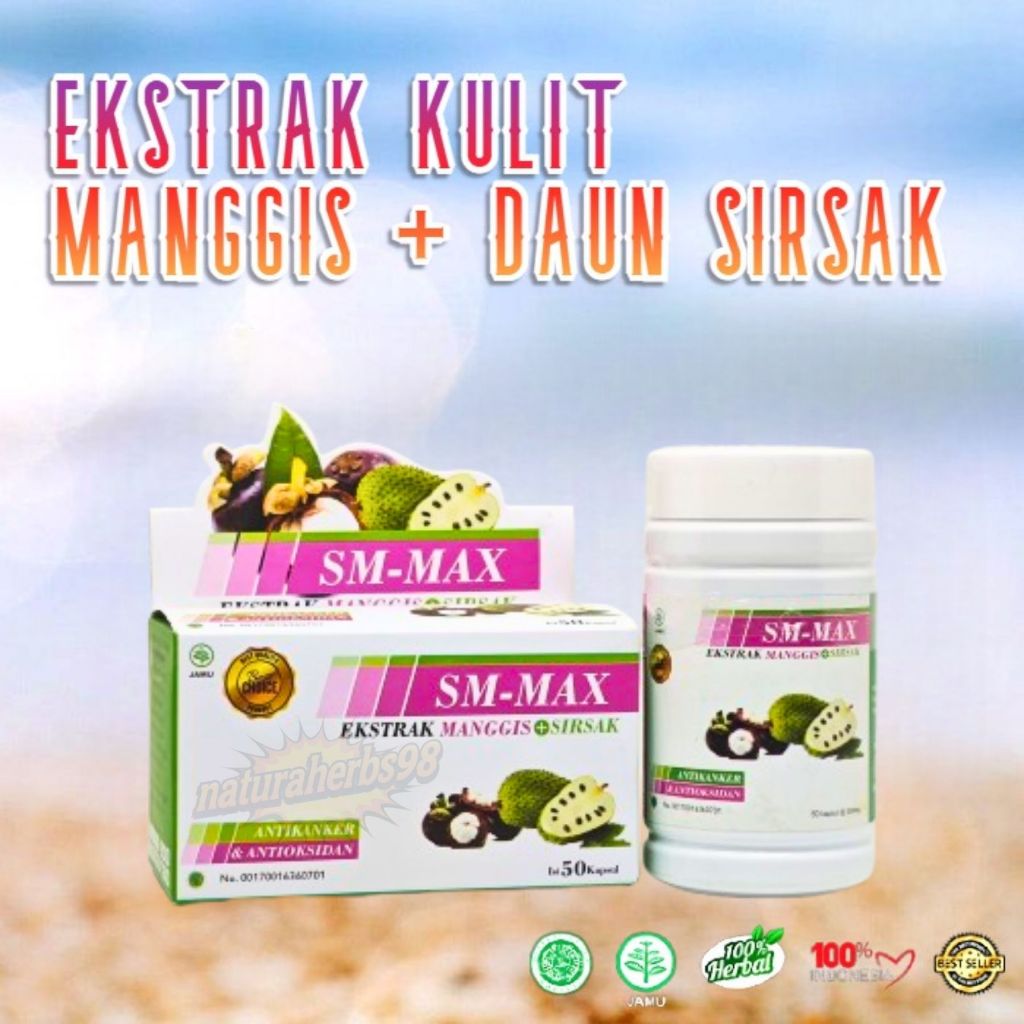 S-MAXS Kapsul Manggis Sirsak Antioksidan Hipertensi Diabetes Isi 60 Kapsul