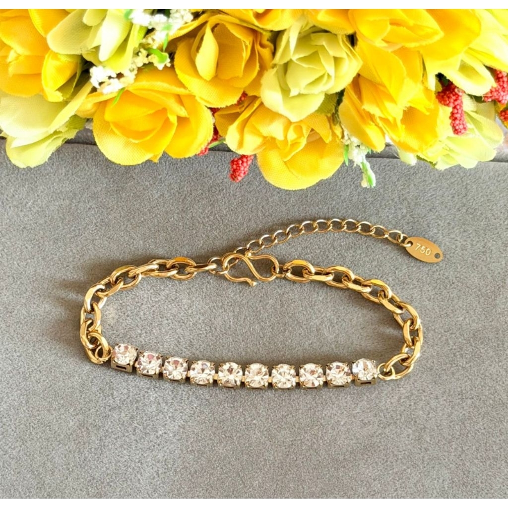 Gelang titanium mata putih