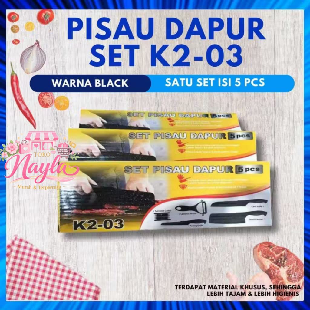 SET PISAU DAPUR SET K2-03 SATU SET ISI 5 PCS