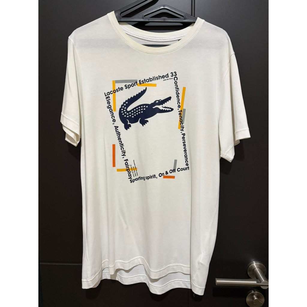Lacoste Sport Tshirt White Size FR 5 / L Original [SECOND]
