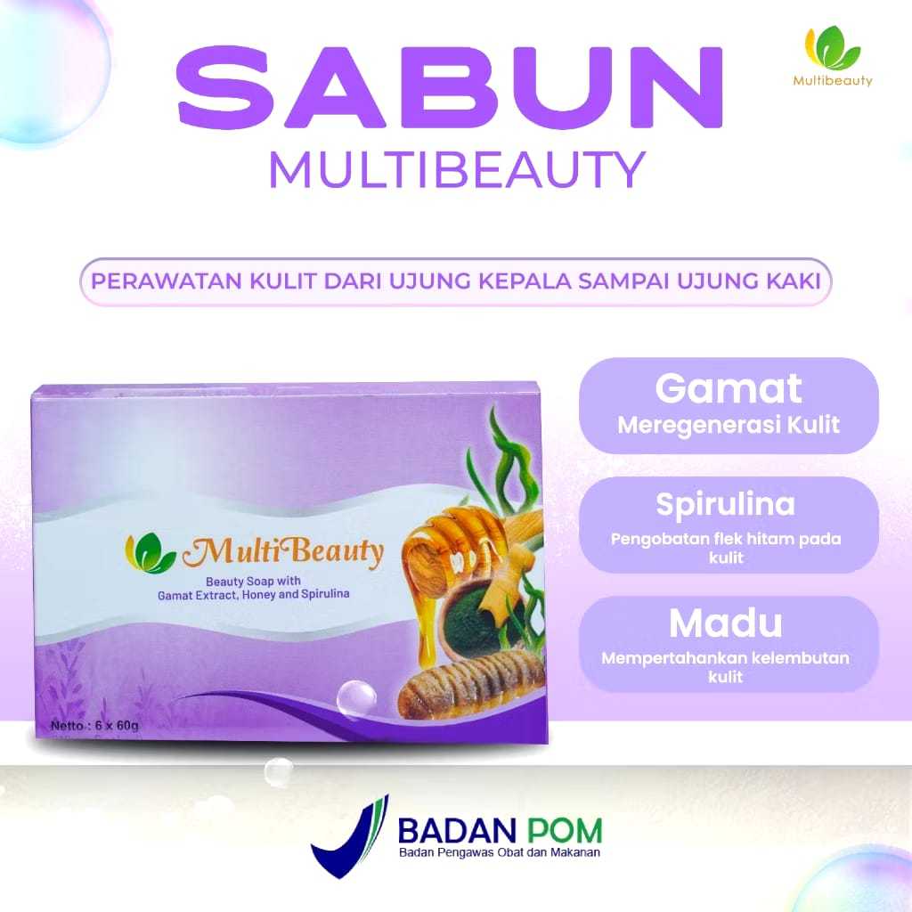 1 PCS SABUN MULTI BEAUTY / SABUN EKSTRACK MADU KEMASAN BARU MULTIBEAUTY SOAP