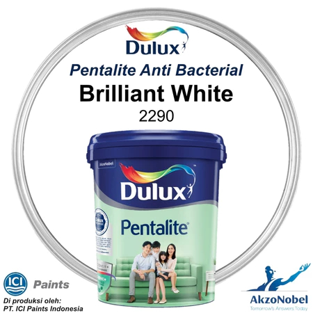 Cat Tembok Interior Dulux Pentalite AntiBac Brilliant White 2290 Ultra Matt Original