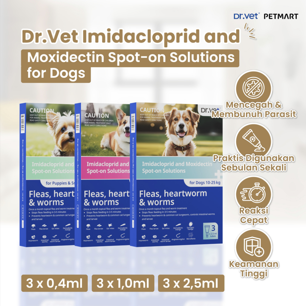 Dr.Vet Imidacloprid and Moxidectin Spot-on Solutions for Dogs