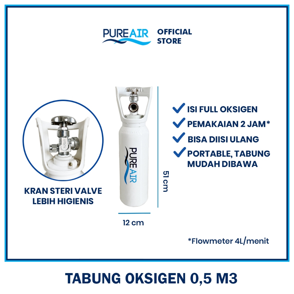 Pureair Tabung Isi Oksigen 0,5 M3