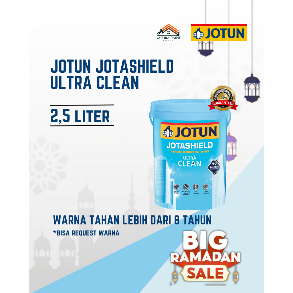 CAT TEMBOK WATERPROOF JOTASHIELD ULTRA CLEAN 2.5L / Cat Eksterior Jotun Jotashield Ultra Clean