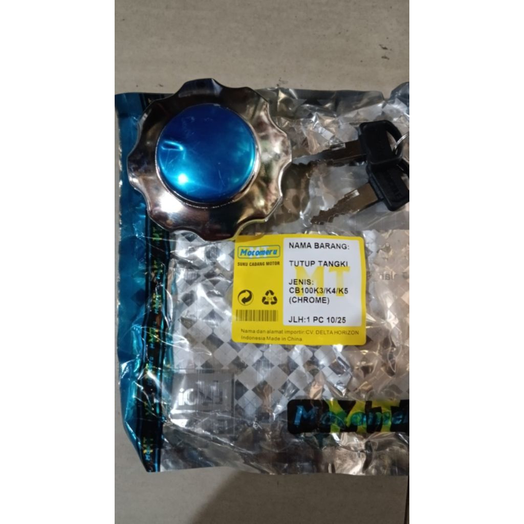 TUTUP TANGKI CHROME Merk MOTOMERU MOTOR CB 100 K3,K4,K5