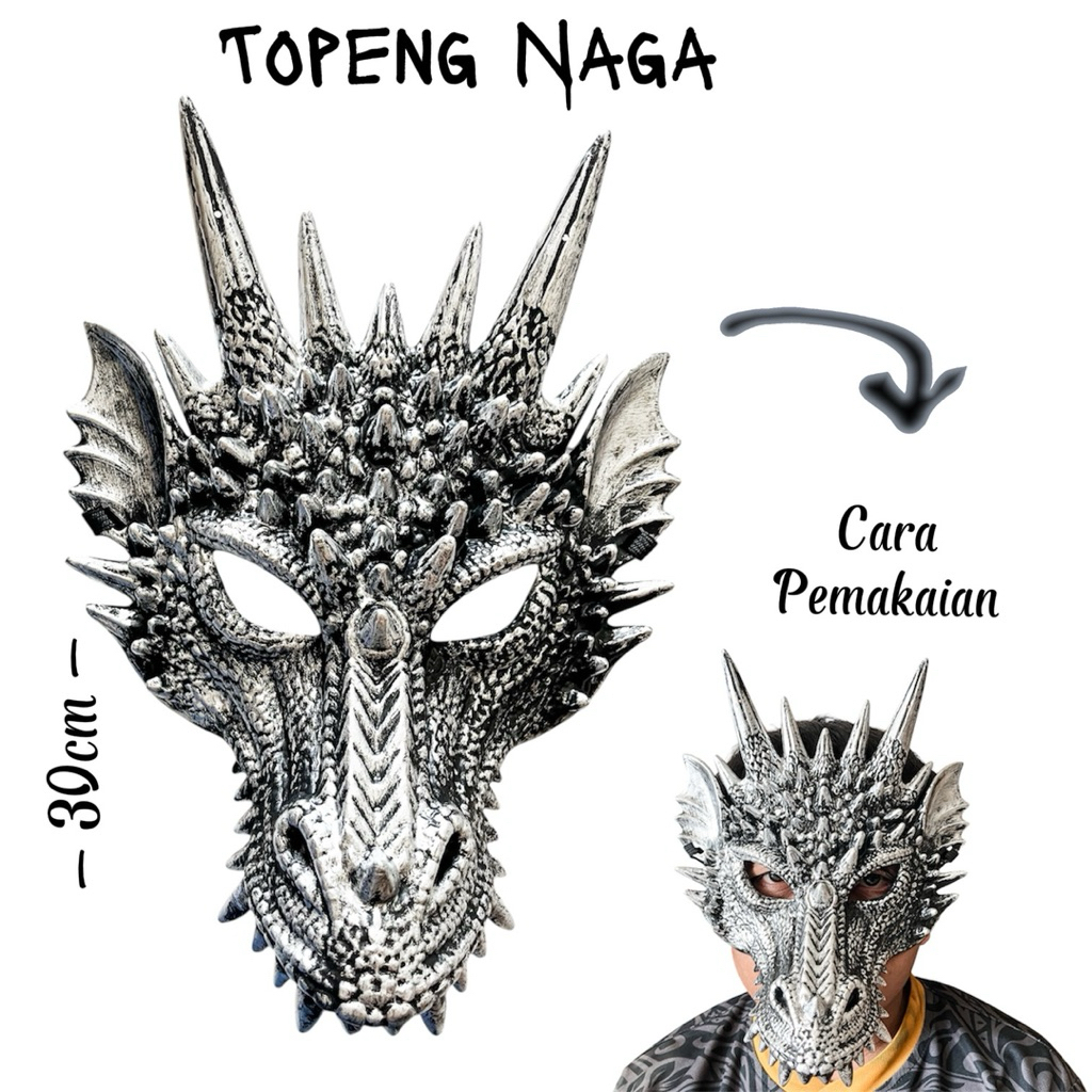 Mainan Topeng Dragon/Topeng Naga Dragon/Topeng Serigala Bahan Plastik