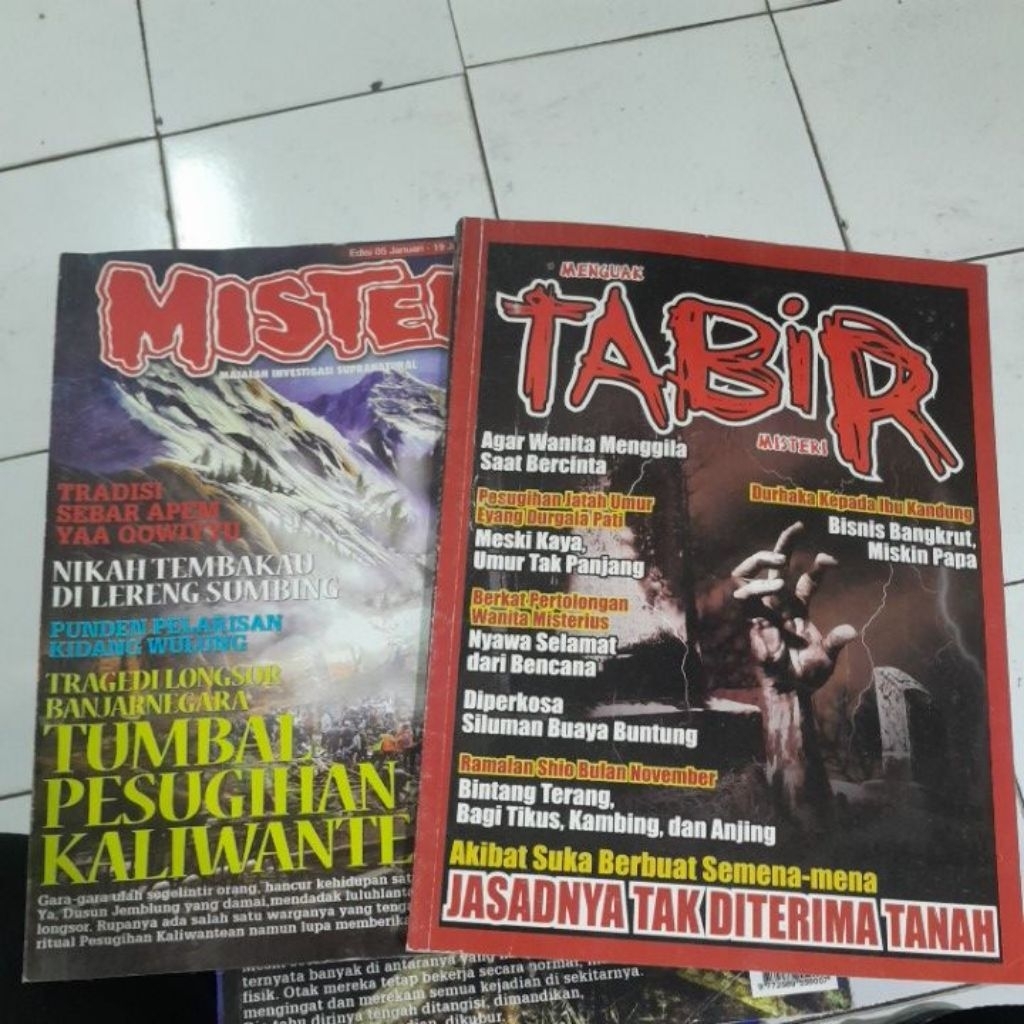 MAJALAH TABIR,MISTERI 2013/2015 BUKU BEKAS