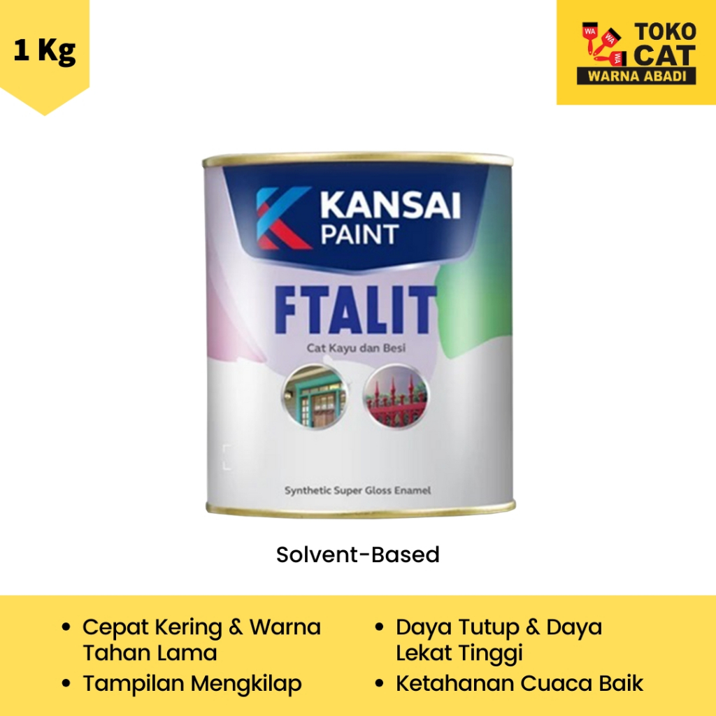 CAT MINYAK KAYU BESI GLOSSY TULISKAN WARNA PADA CATATAN FTALIT 1 KG WARNA STANDAR