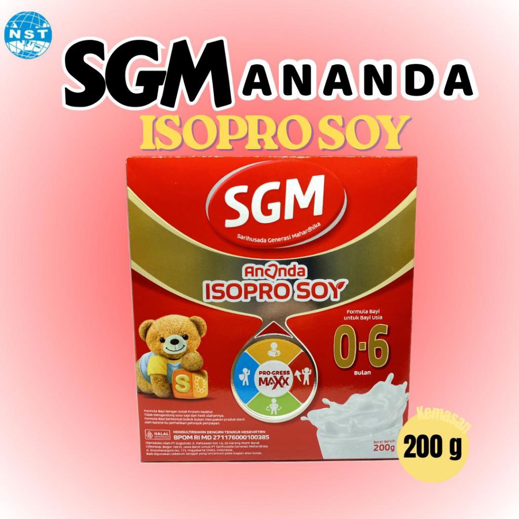 Susu Formula SGM Ananda Isopro Soya 0-6 Bulan 200gr - Aman untuk Alergi Susu Sapi