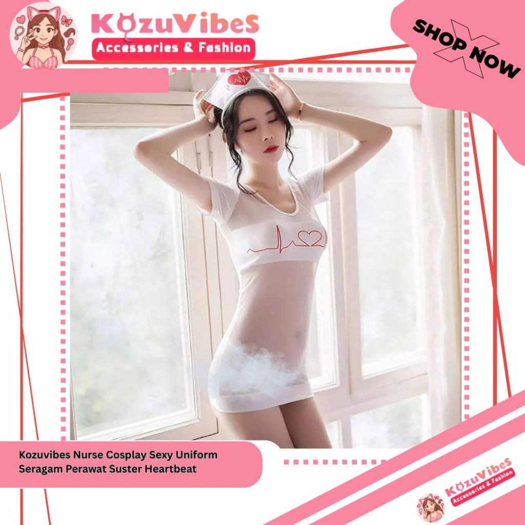 Kozuvibes Nurse Cosplay Sexy Uniform Seragam Perawat Suster Heartbeat