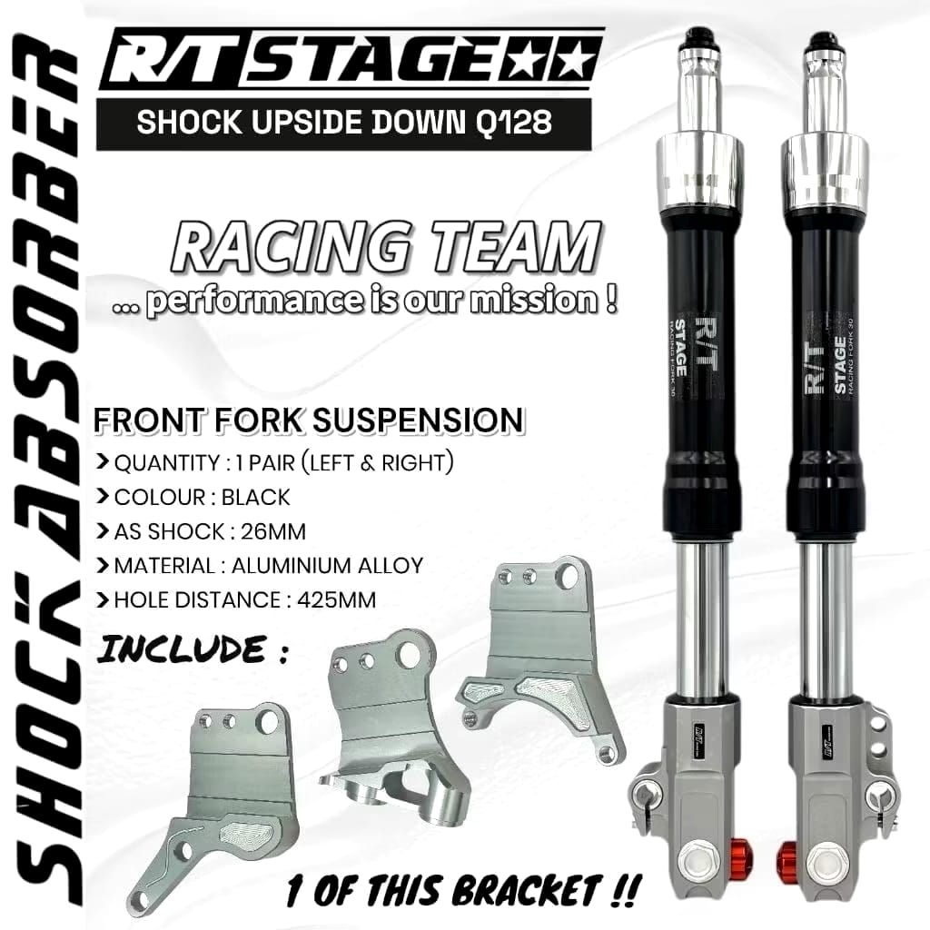 UPSIDE DOWN RT STAGE COPY ORIGINAL PLUS BREKET KALIPER AXIAL DAN MONOBLOK 4 PISTON