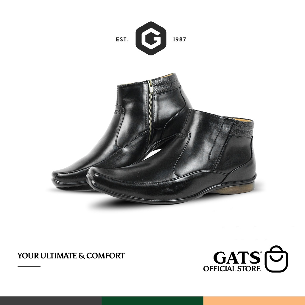 GATS - ZU 0051 - Hitam | Sepatu Kulit Chelsea Boots Casual Pria