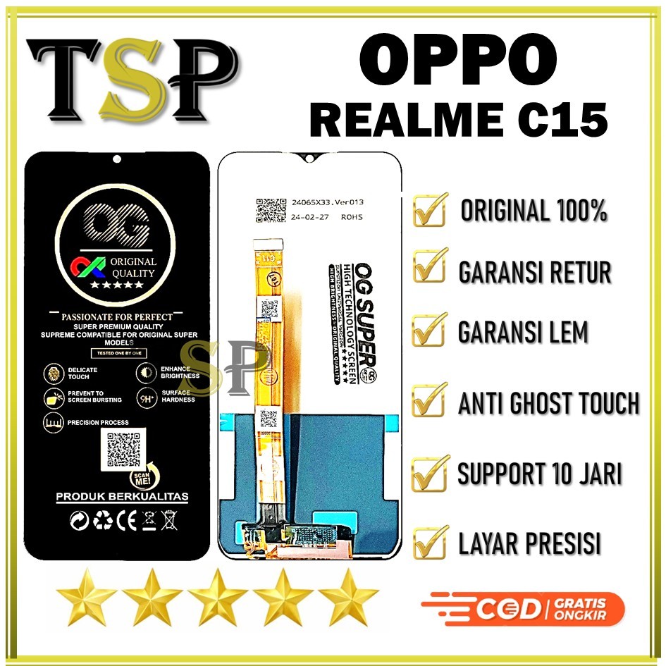 LCD TOUCHSCREEN REALME C15 ORIGINAL 100% COMPLITE FULL SET