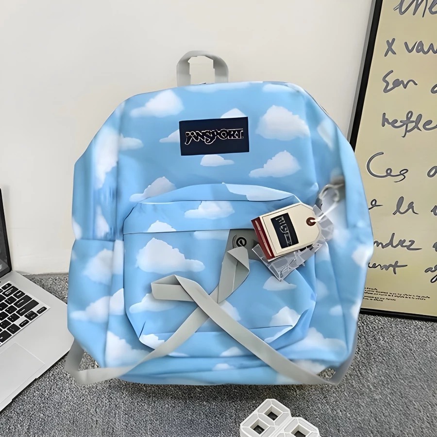 3.3 IMLEK SALE BIG EVENT 2025 JANSPORT Tas Ransel Motif AWAN BIRU UNISEX