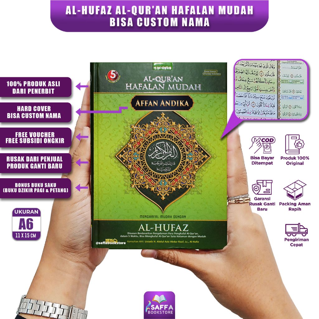 [COD] Alquran Kecil B6 Terjemahan Tajwid Warna Hafalan Al Hufaz Cordoba, Alquran Hafalan, Quran Hafa