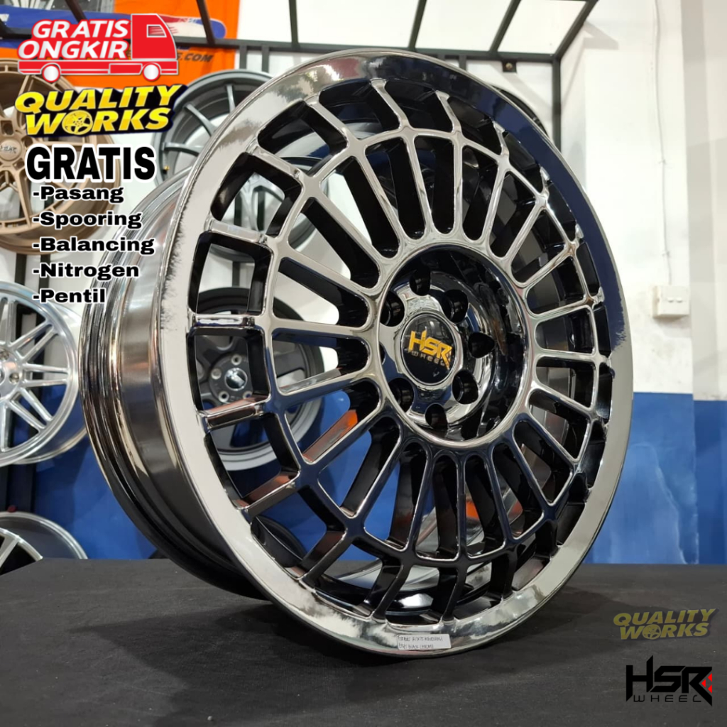 Velg Black Chrome Ring 17 HSR Futbuls Buat Mobil Mazda2 Raize Jazz Mobilio Avanza