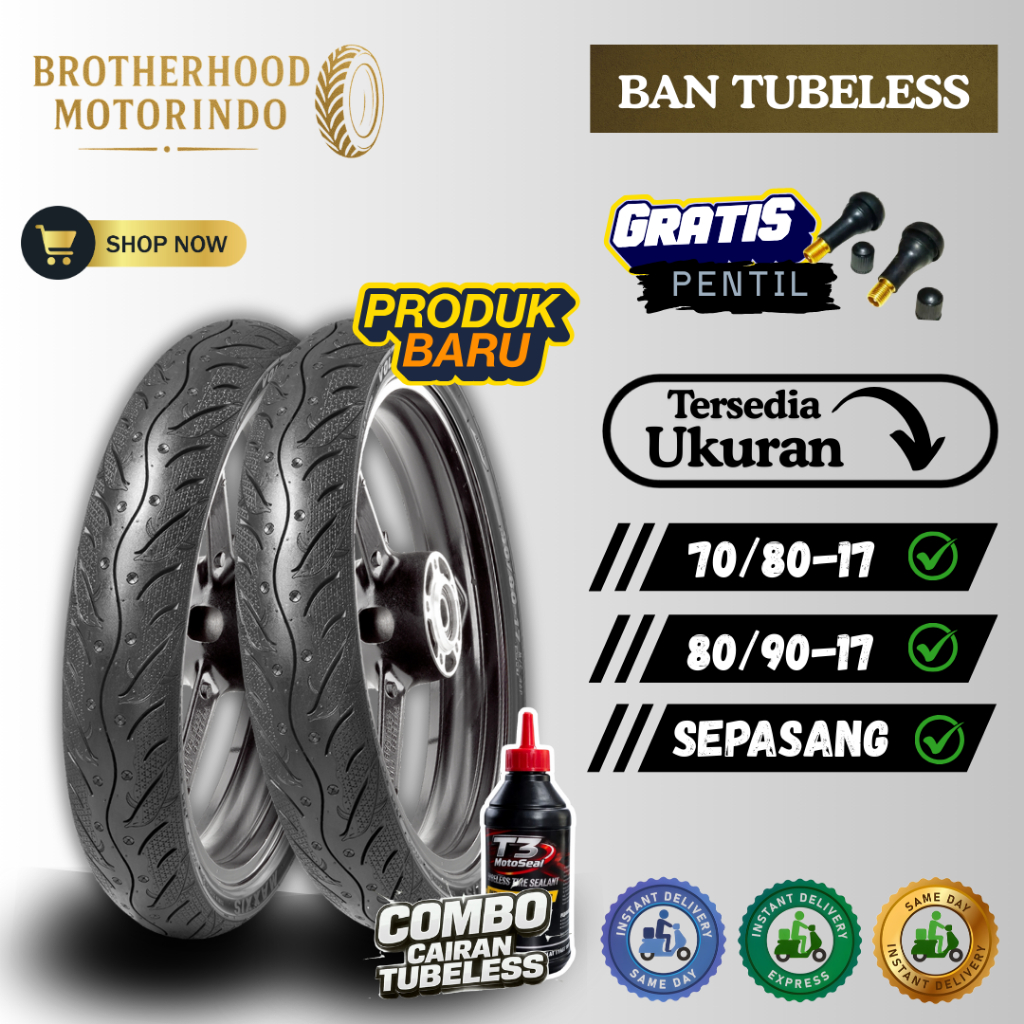 (PAKET SEPASANG) BAN MAXXIS VOLANS (70/80-17 / 80/90-17) BAN TUBLES RING 17 /  MAXXIS MA-FD / MA FD 
