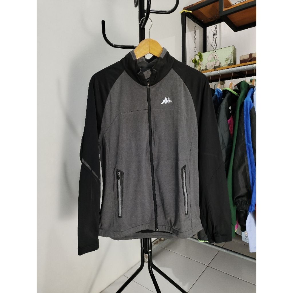 Jacket Tracktop Kappa Two Tone Black Grey Original