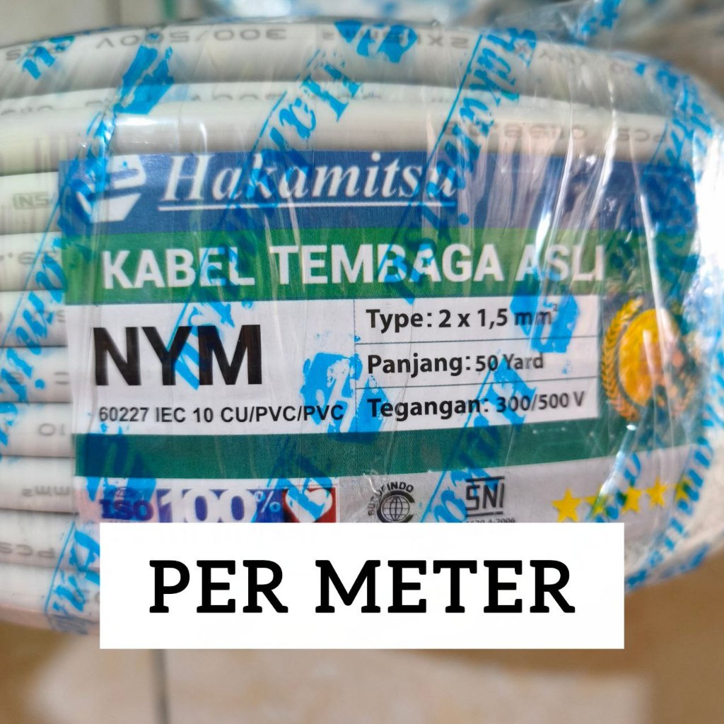 [PER METER] KABEL LISTRIK NYM 2 X 1.5 MM TUNGGAL