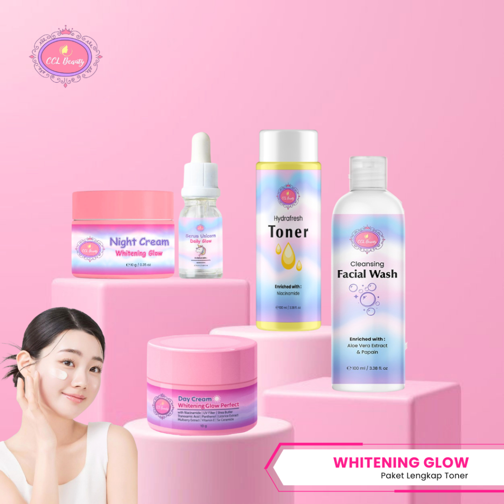 PAKET WHITENING GLOW by CCL BEAUTY [FREE POUCH]