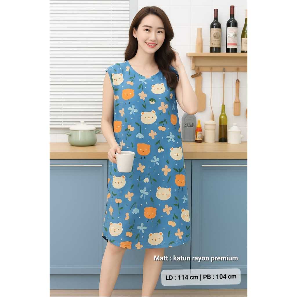 GROSIR BAJU MURAH - Daster Kutung Rayon Premium Viscose/ Daster Tidur Wanita dan Remaja Allsize