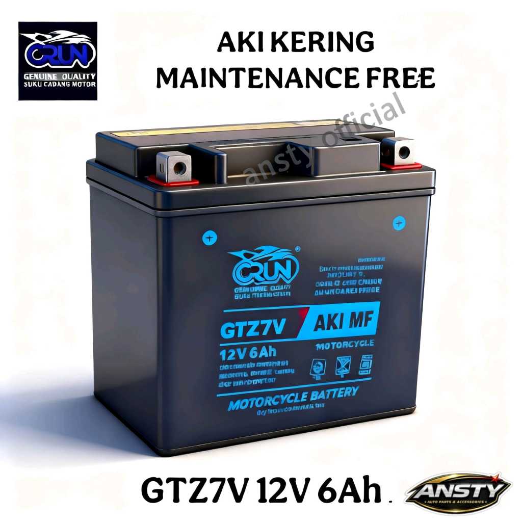 Crun Baterai Aki Motor GTZ7V 12V 6Ah Ampere GTZ6V Yamaha Nmax Aerox Lexy
